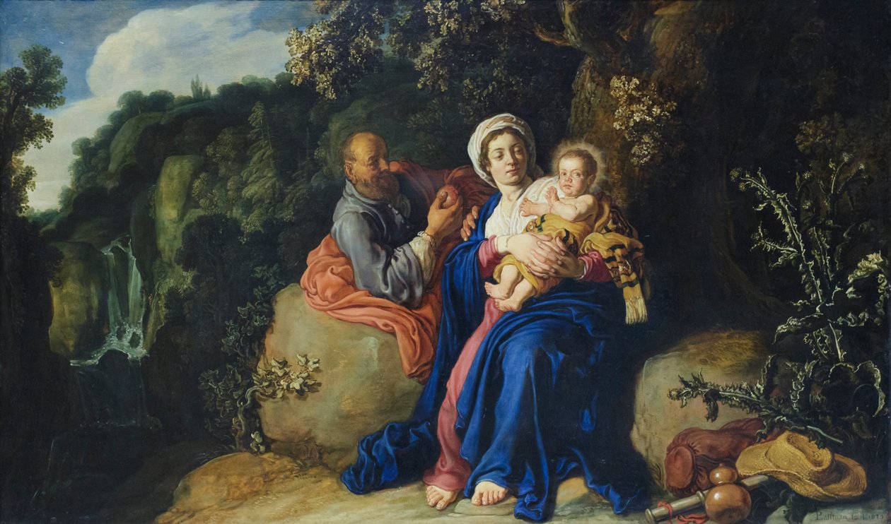 De rust tijdens de vlucht naar Egypte door Pieter Lastman