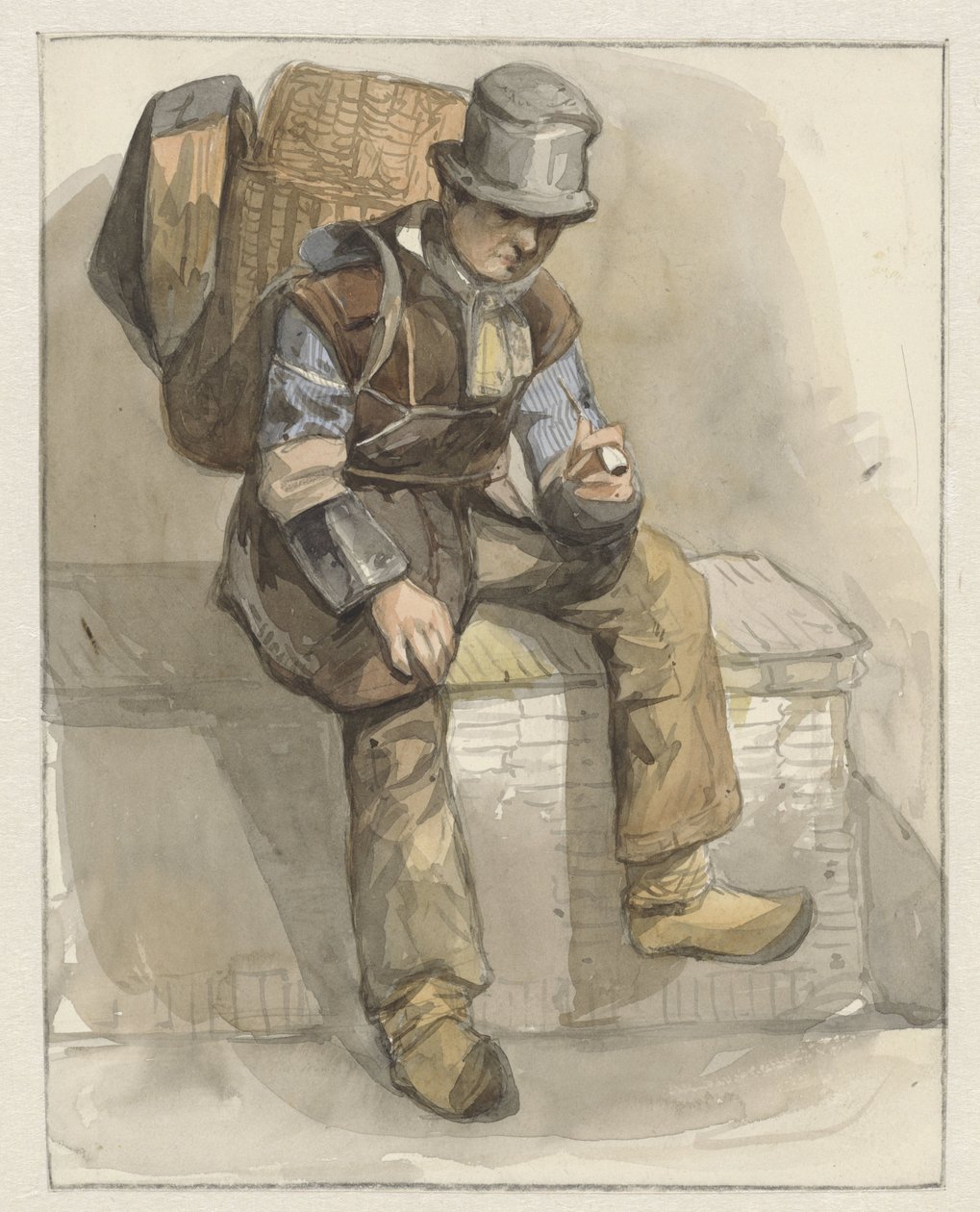 Zittende marskramer door Pieter Marinus van de Laar (attributed to)