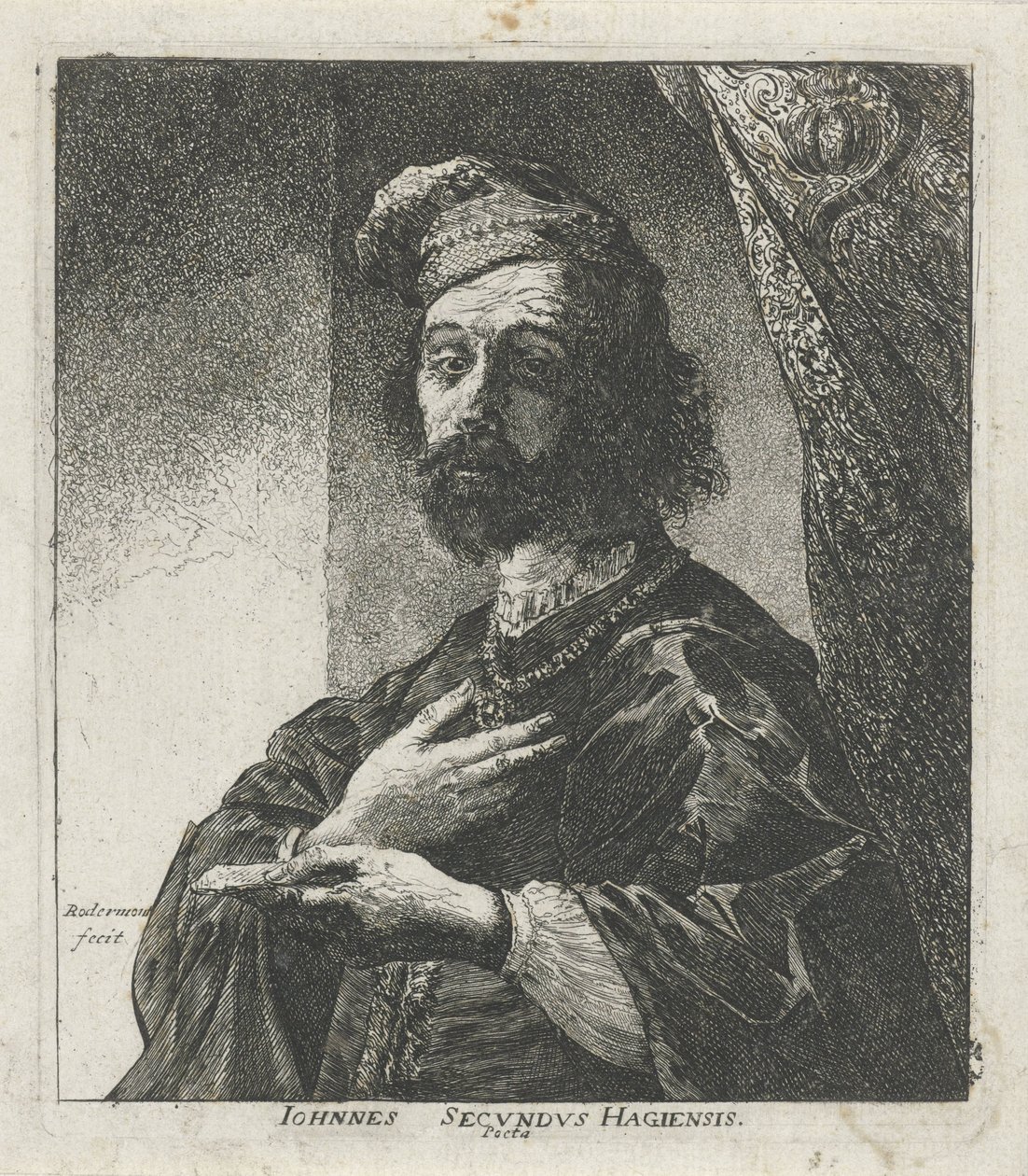 Portret van Janus Secundus door Pieter Rottermondt