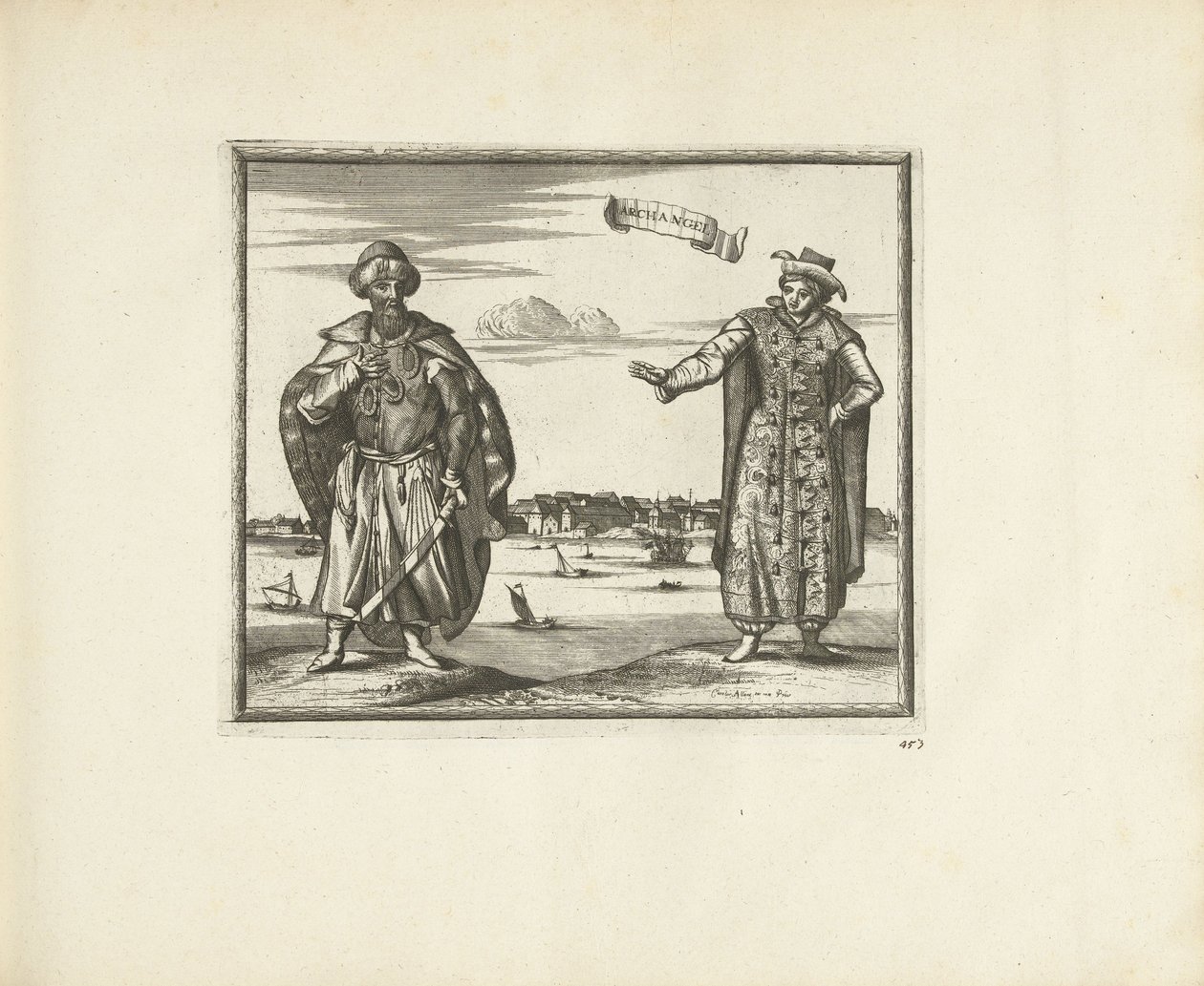 Inwoners van Arkhangelsk, 1726 door Pieter Van der Aa