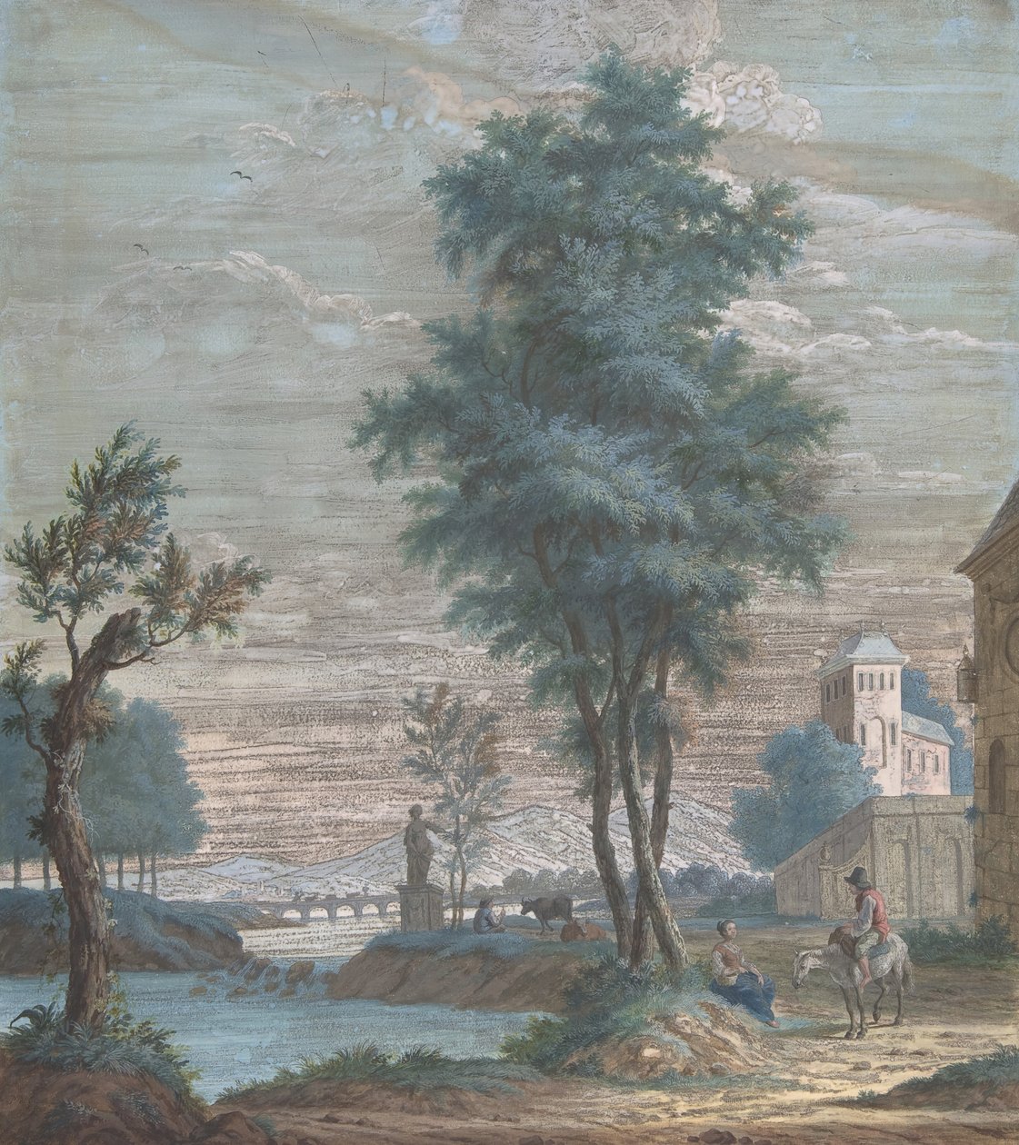 Italiaans landschap, 1769 door Pieter de Groot