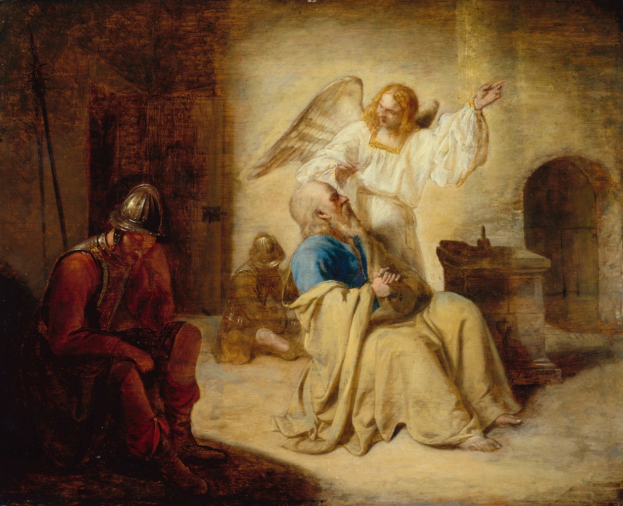Bevrijding van St. Peter uit de gevangenis door Pieter de Hooch