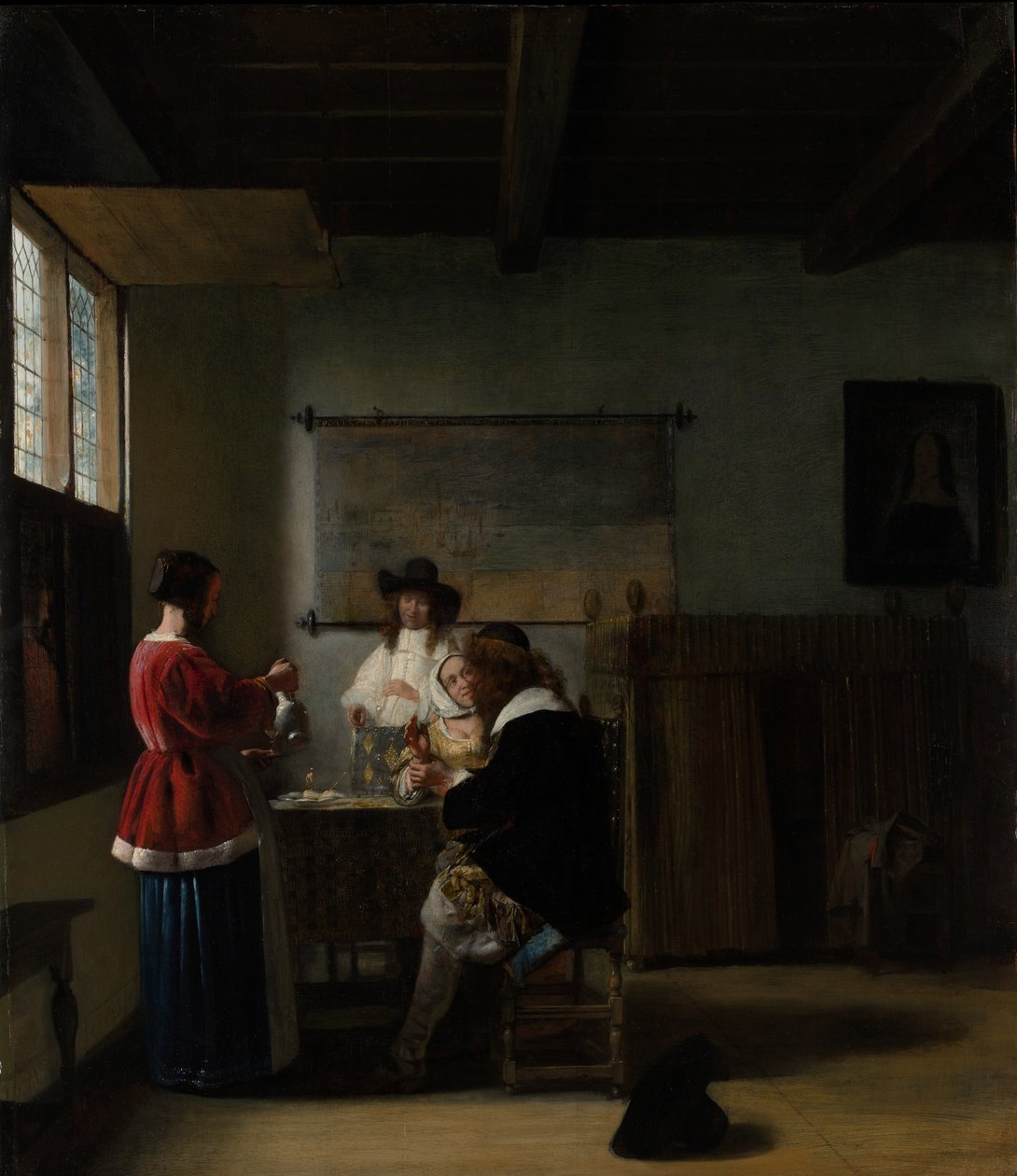 Het bezoek, ca. 1657 door Pieter de Hooch