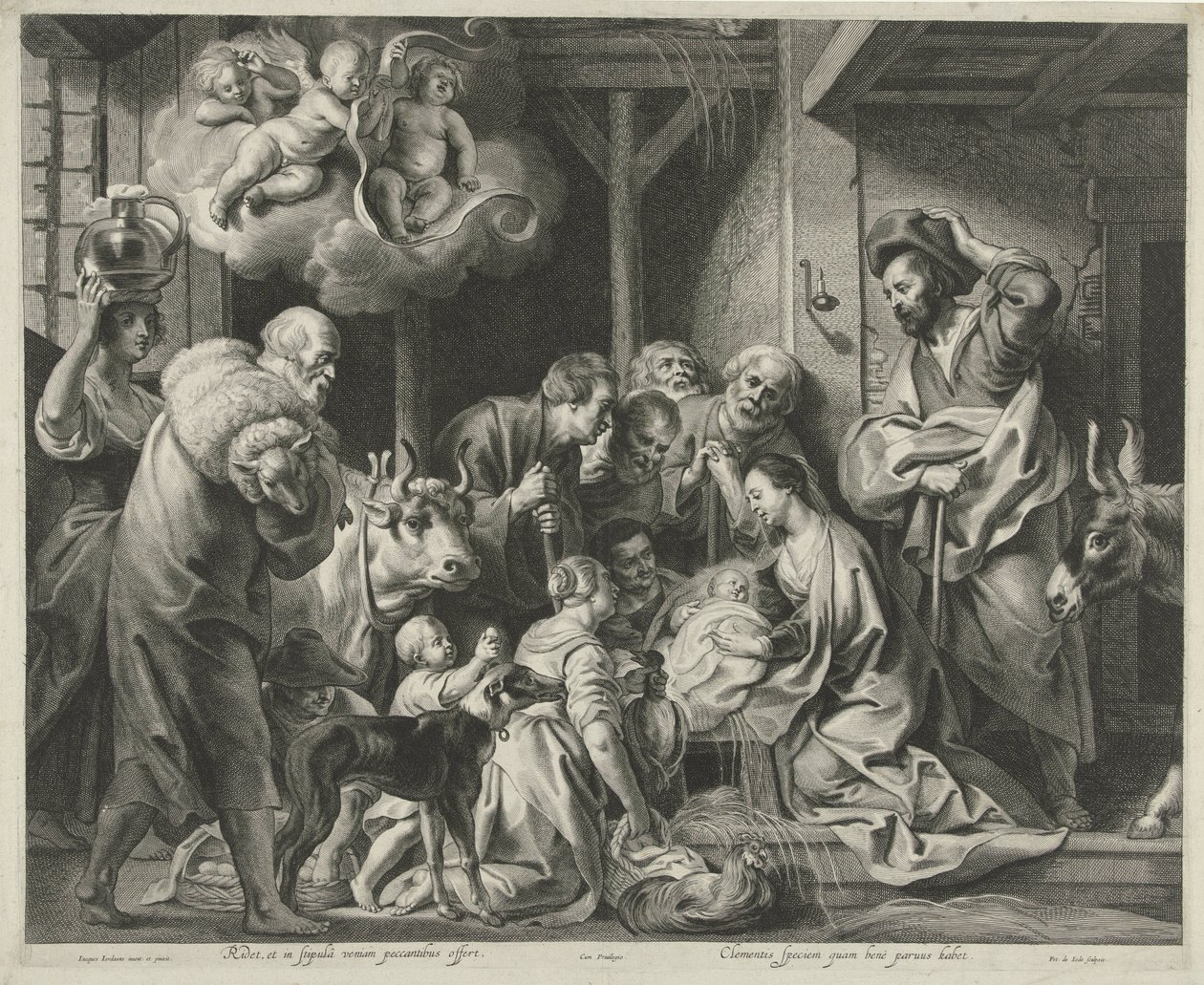 Aanbidding door de herders door Pieter de Jode (II)