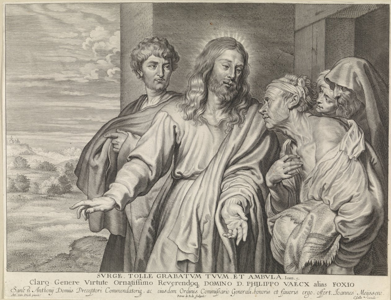 Christus geneest een verlamde door Pieter de Jode (II)