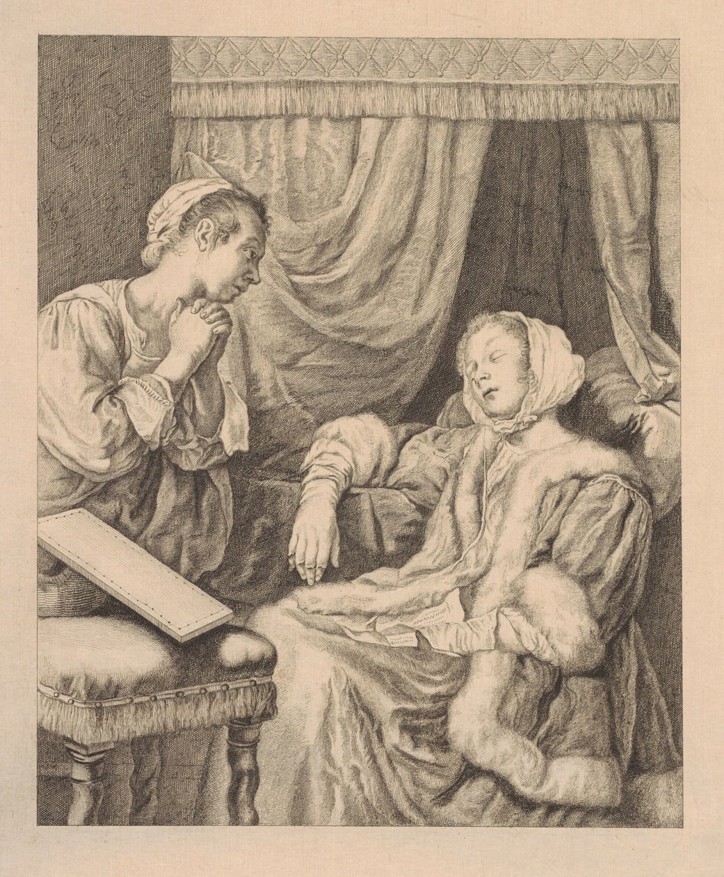 Vrouw in katzwijm door Pieter de Mare