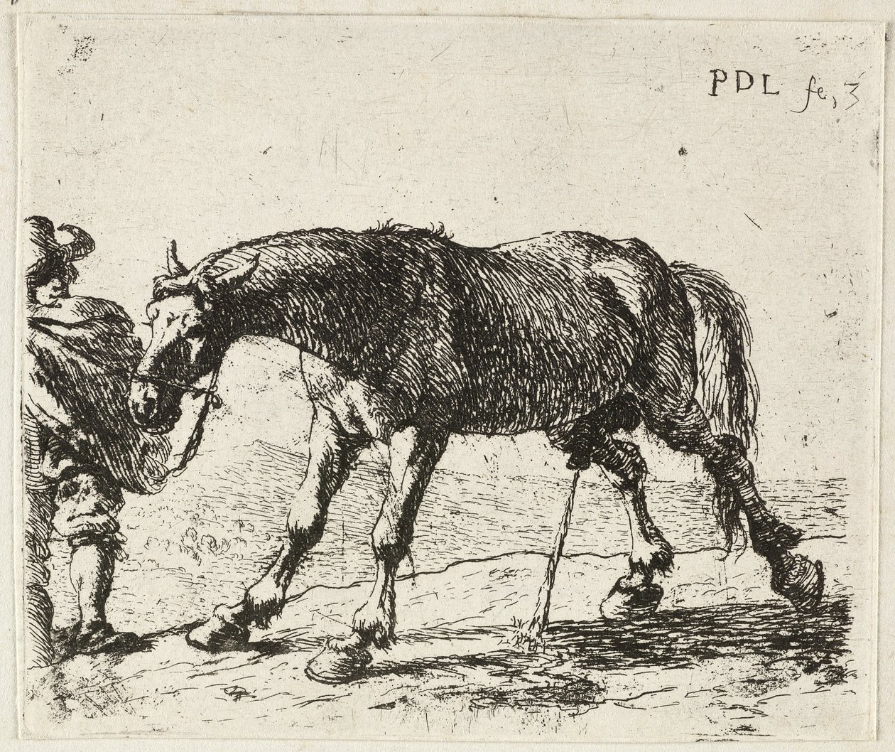Plassend paard door Pieter van Laer