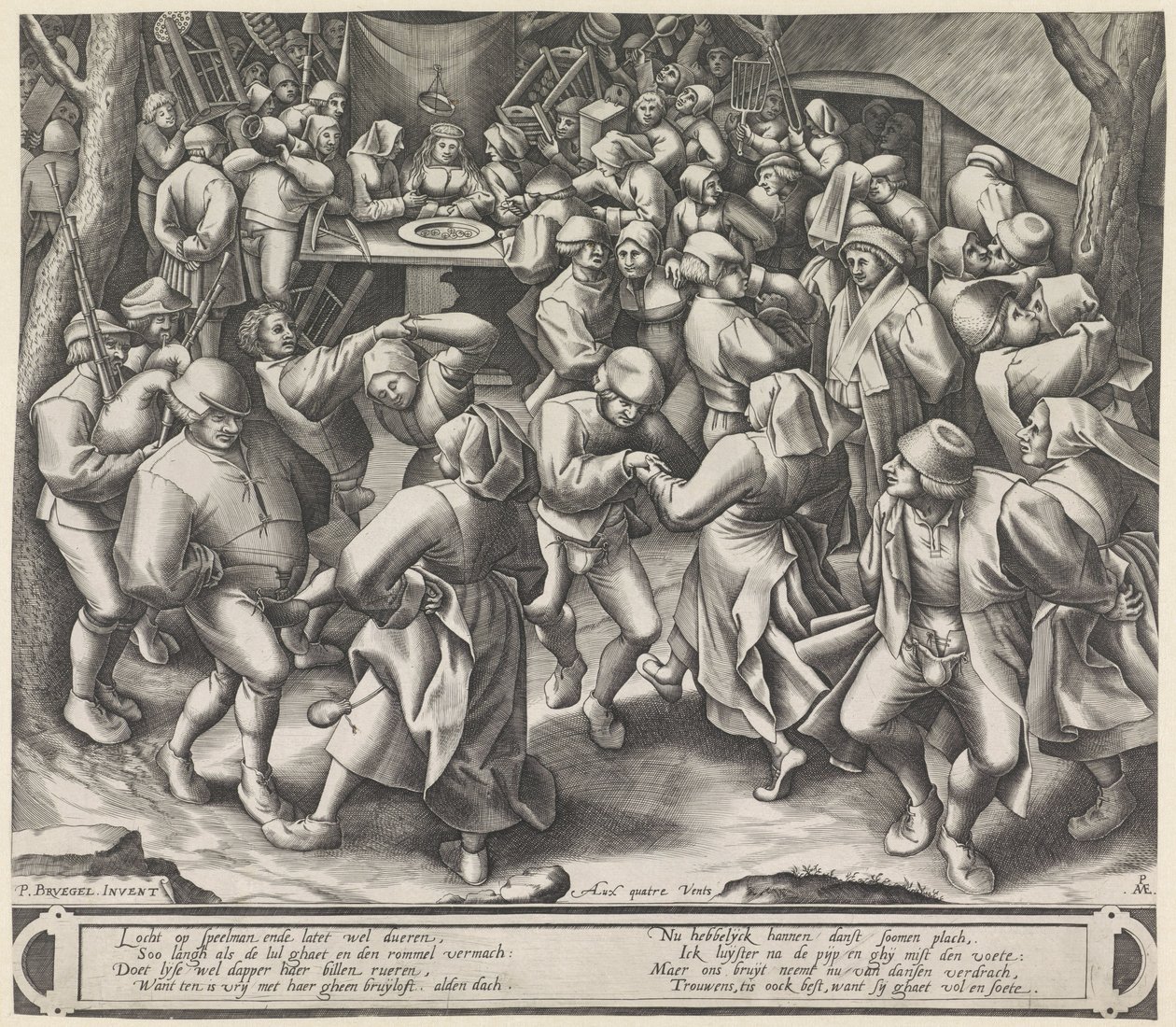 Dans op boerenbruiloft door Pieter van der Heyden
