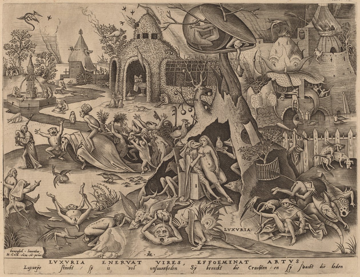 Lust door Pieter van der Heyden after Pieter Bruegel the Elder