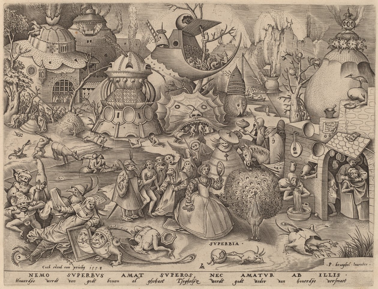 Trots door Pieter van der Heyden after Pieter Bruegel the Elder