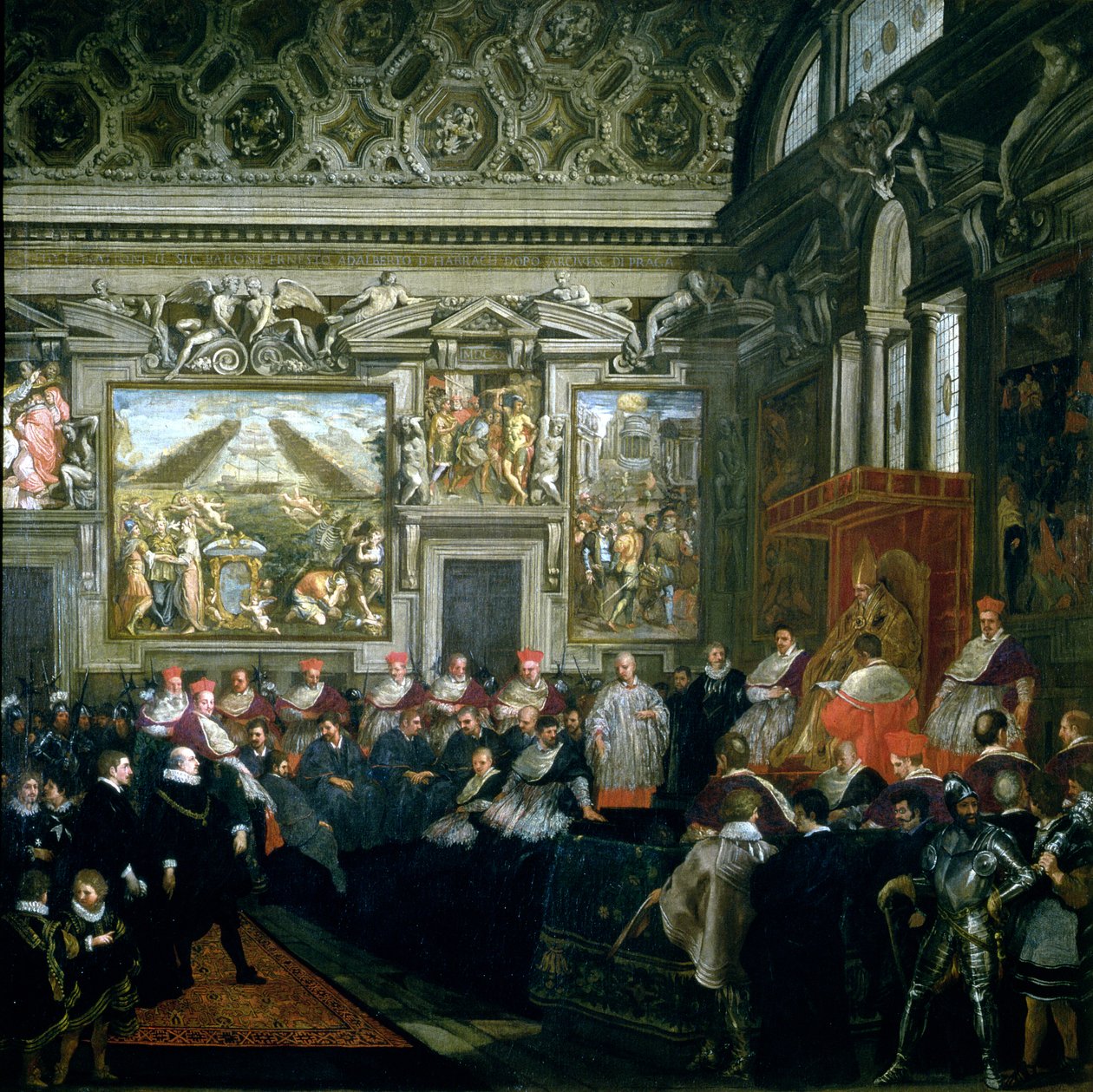 Paus Paulus V (1522-1621) met een Audiëntie, 1620 door Pietro da Cortona