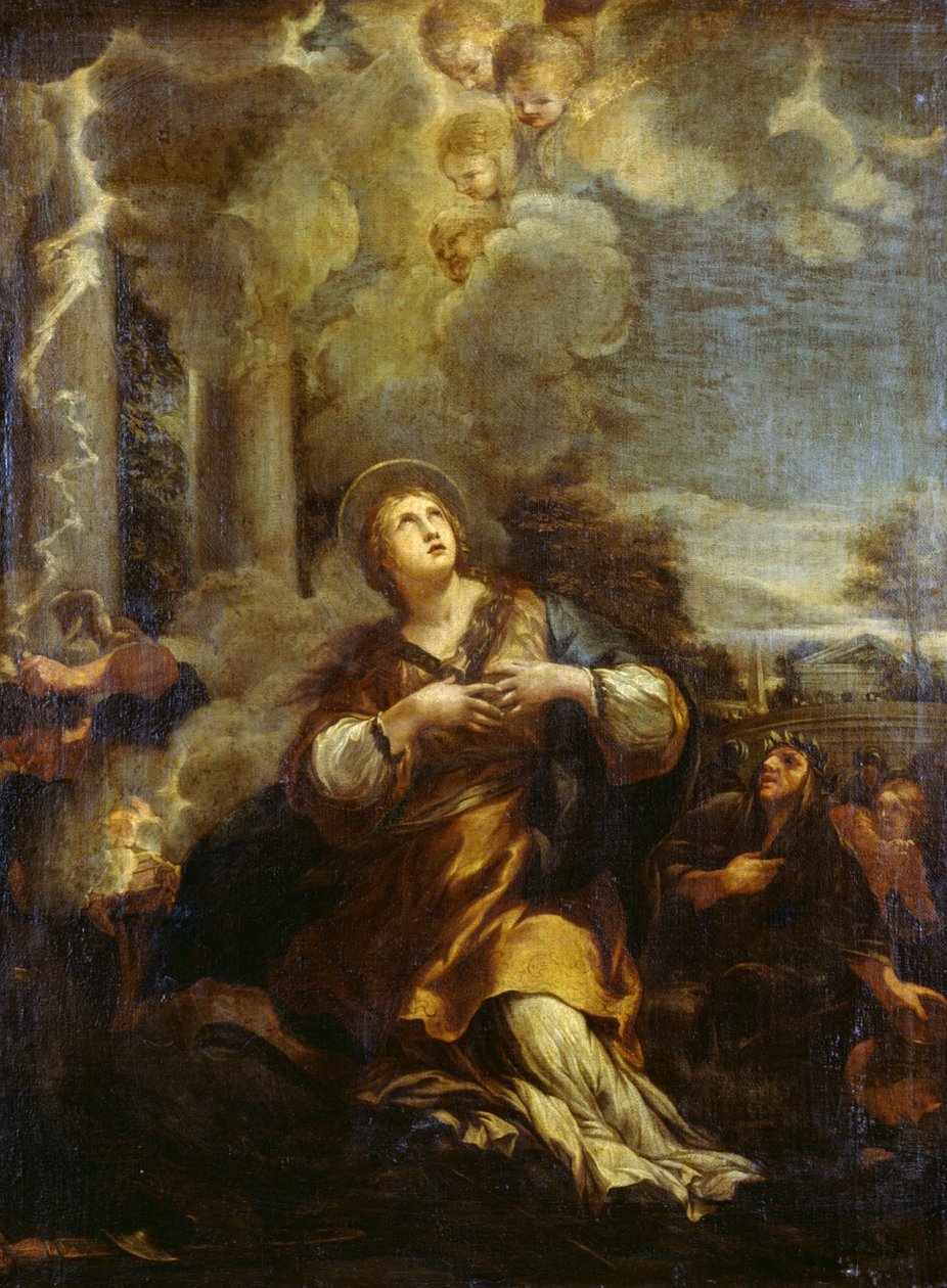 Sint Martina roept Bliksem op de Afgoden af door Pietro da Cortona