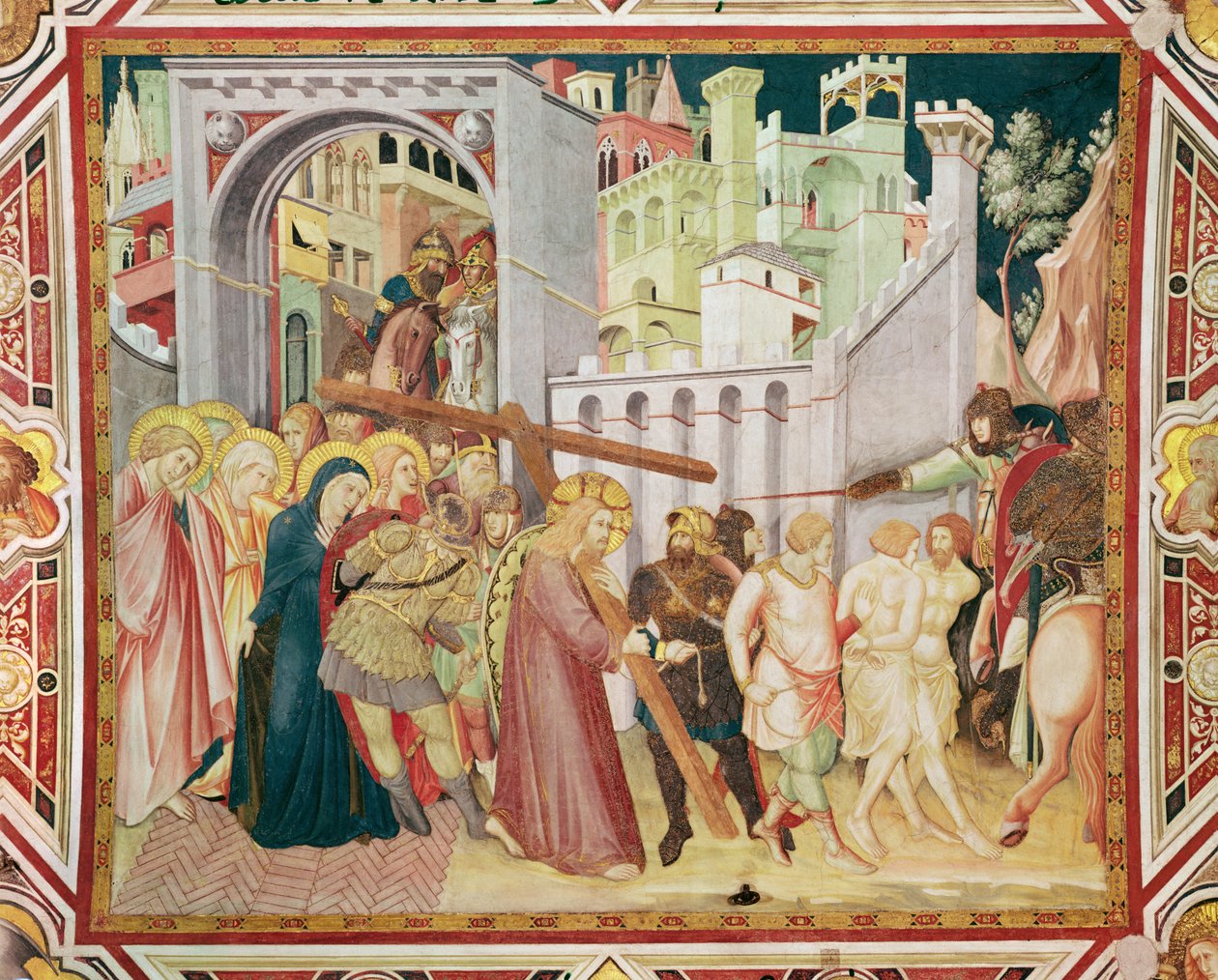 De beklimming naar Calvarie, c.1320 door Pietro Lorenzetti