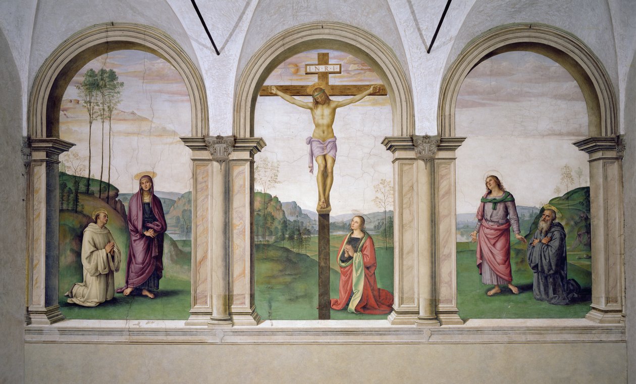 De Kruisiging, 1494-96 door Pietro Perugino
