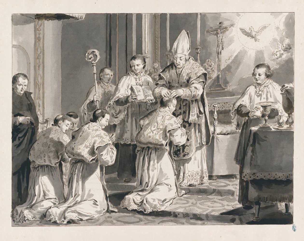 Wijding uit De Zeven Sacramenten door Pietro Antonio Novelli