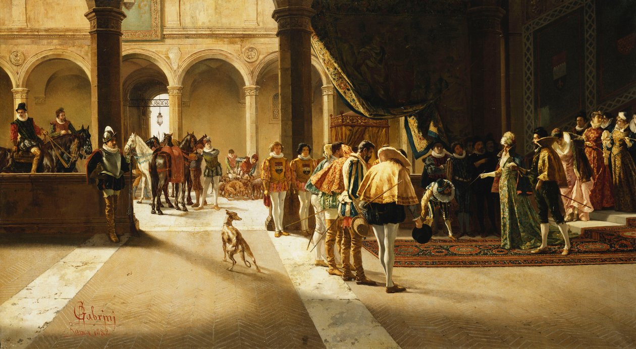 De aankomst, 1882 door Pietro Gabrini