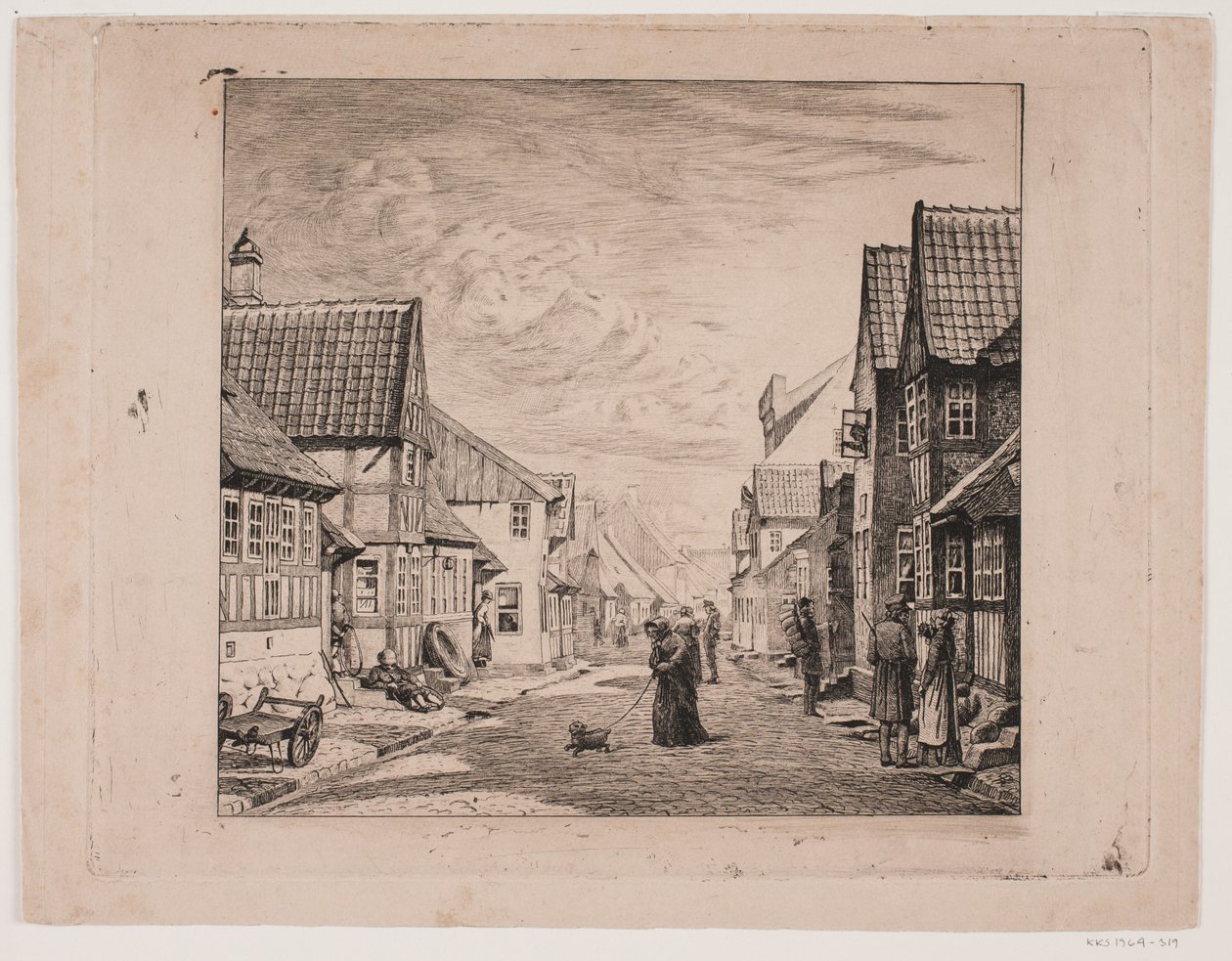 Een stadstraat door Pietro Købke Krohn