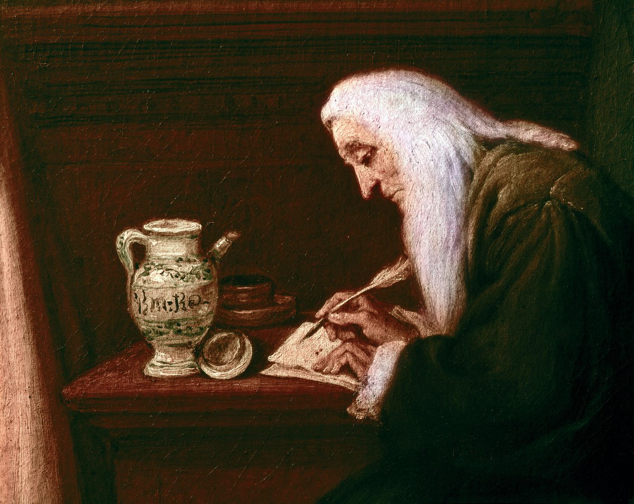 De apotheker, detail door Pietro Longhi