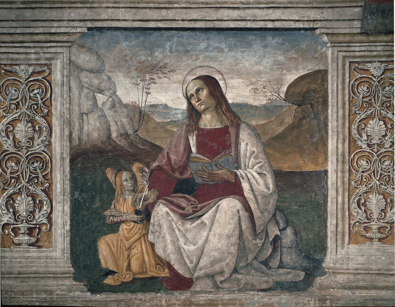 Sint-Mattheüs de evangelist door Pietro Perugino