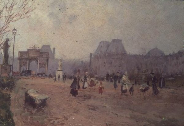 Uitzicht op de Tuilerieën, Parijs door Pietro Scoppetta