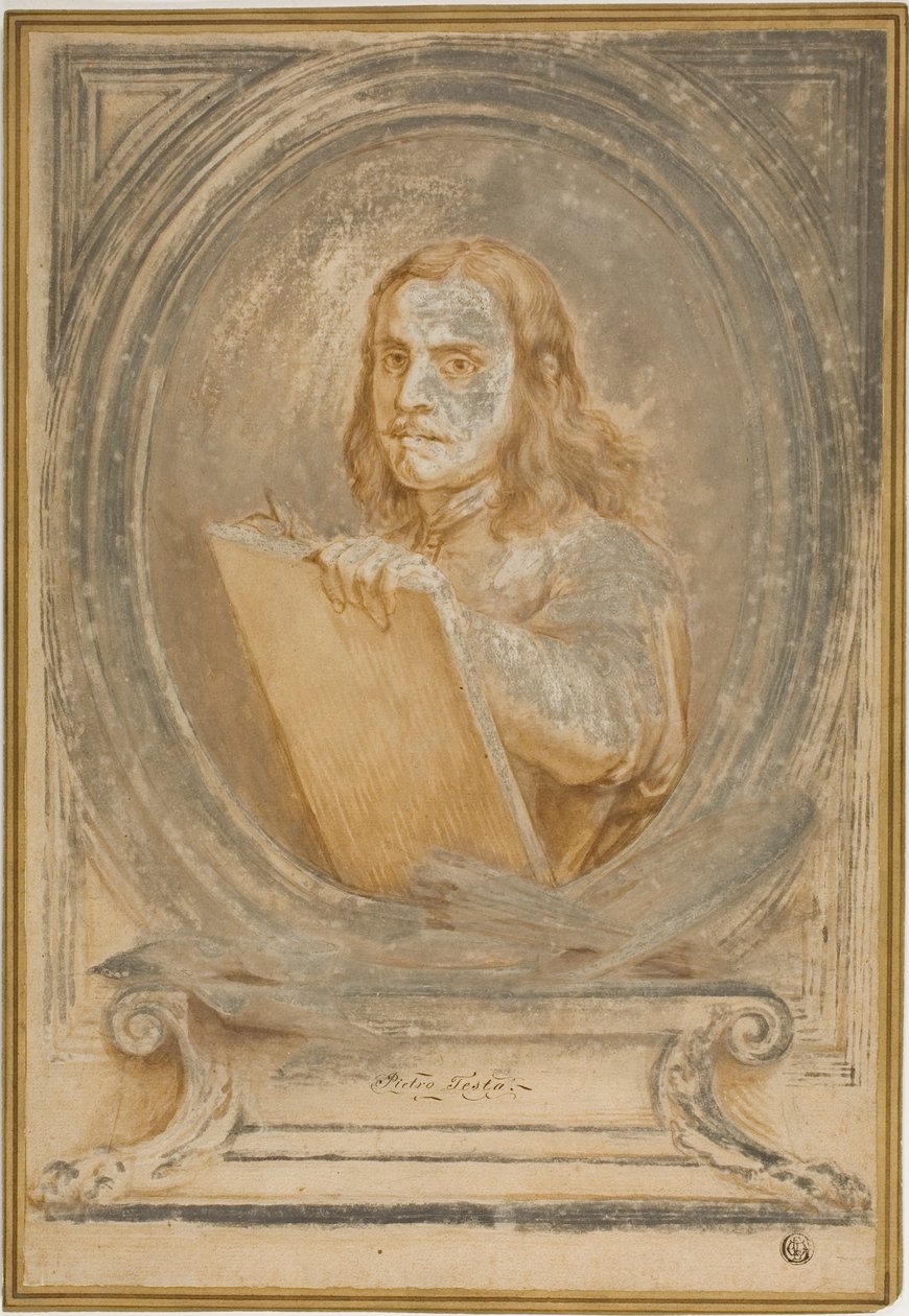 Portret van Pietro Testa door Pietro Testa