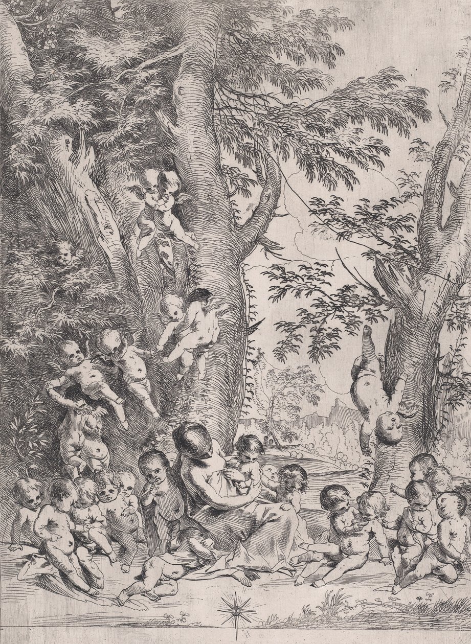 De tuin van liefdadigheid, ca. 1631-1637 door Pietro Testa