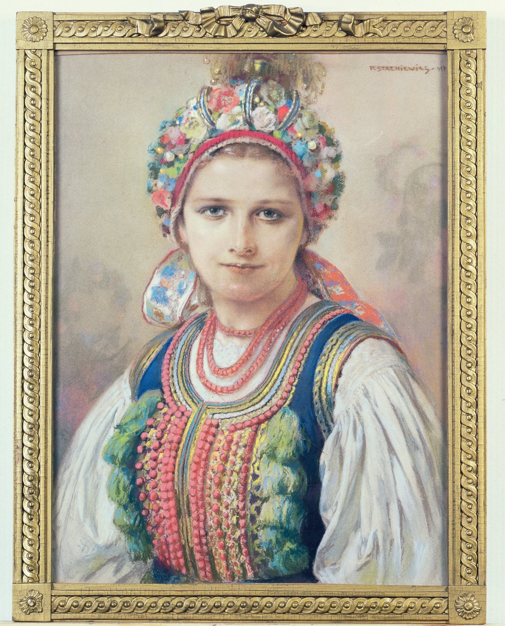 Krakause bruid, 1917 door Piotr Stachiewicz