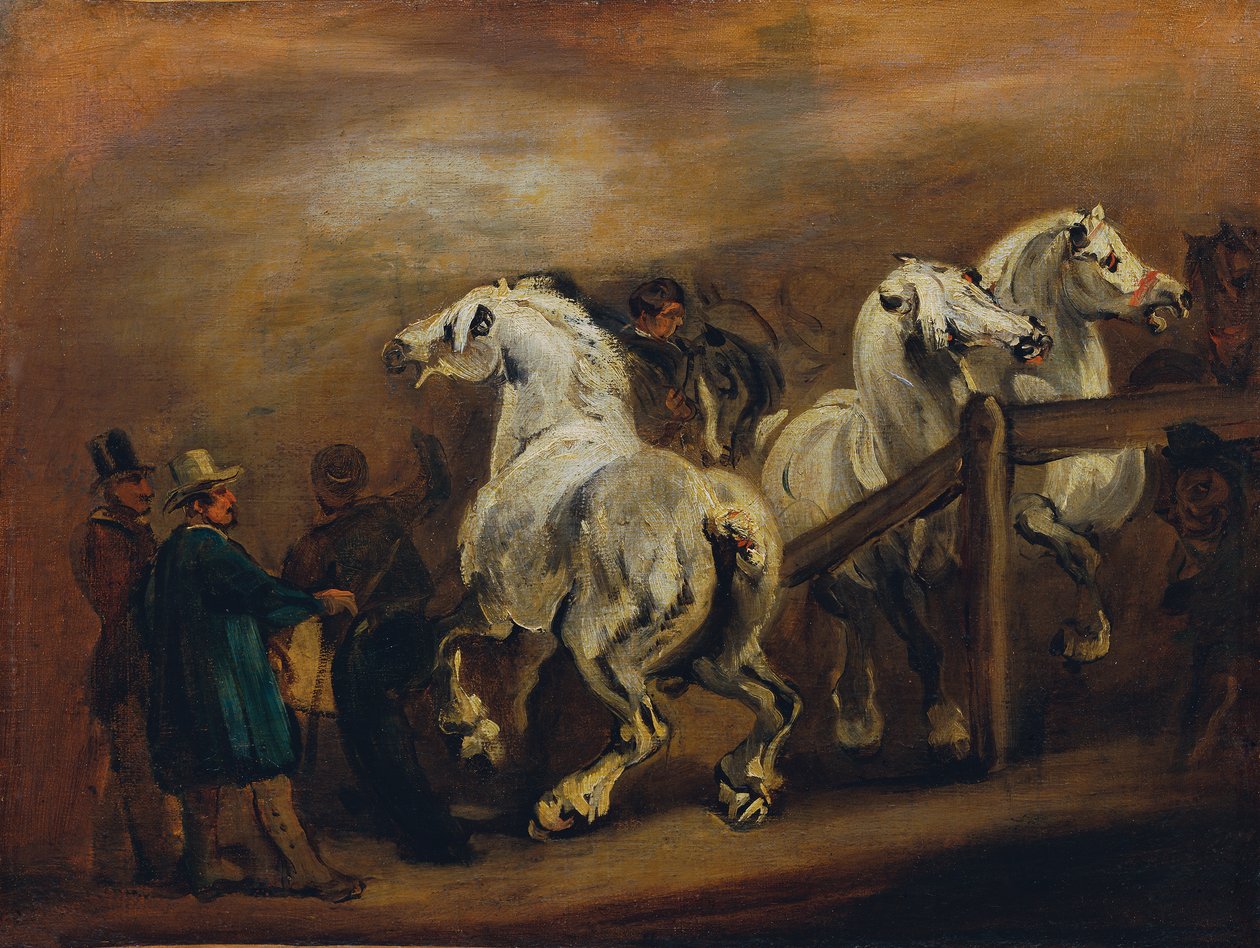 Paardenmarkt door Piotr von Michalowski