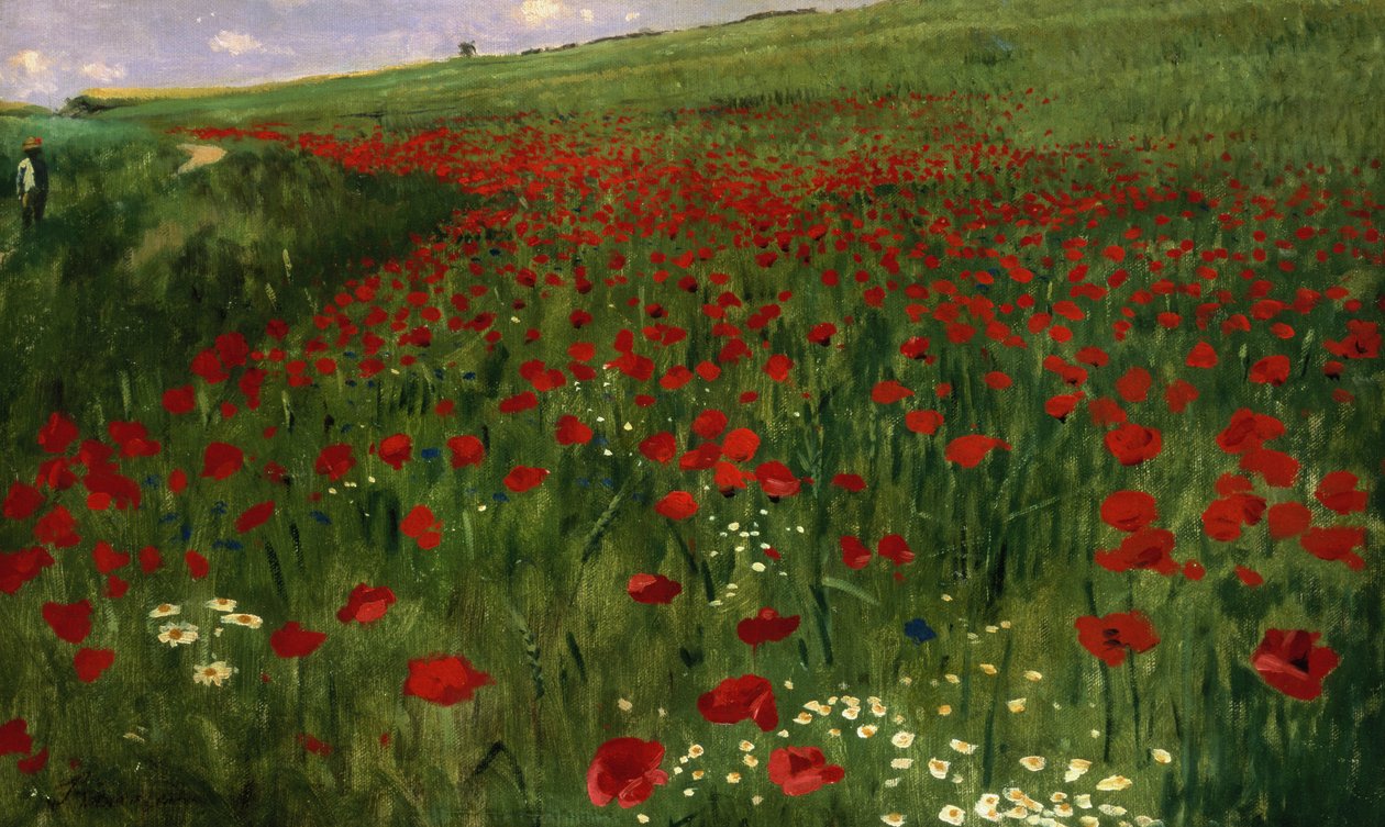 Het klaprozenveld, 1896 door Pál Szinyei Merse