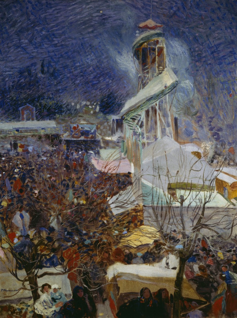 Kermis in Pietrasanta door Plinio Nomellini