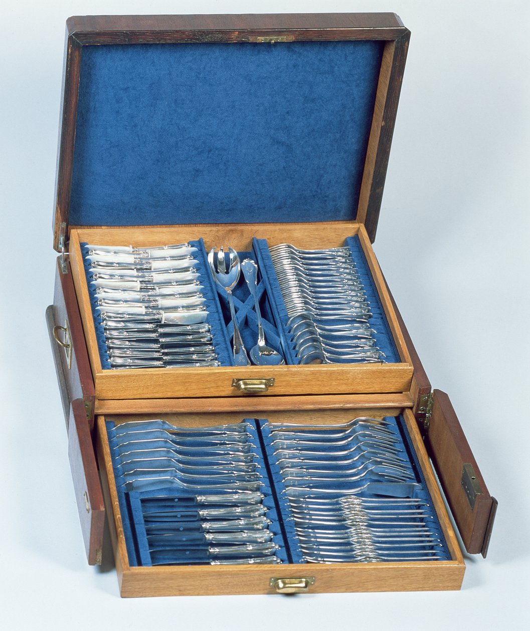 Set van zeevruchtenbestek (zilver) door Polish School