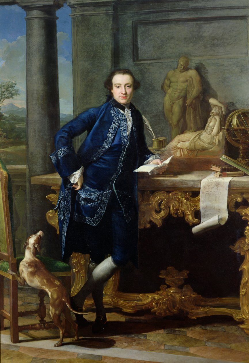 Portret van Charles John Crowle (1738-1811) van Crowle Park, c.1761-62 door Pompeo Girolamo Batoni