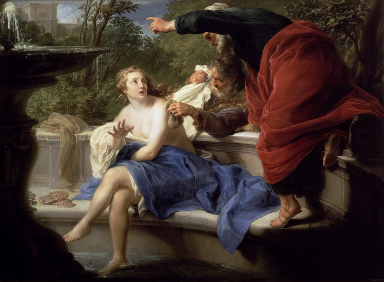 Susanna en de ouderlingen, 1751 door Pompeo Girolamo Batoni