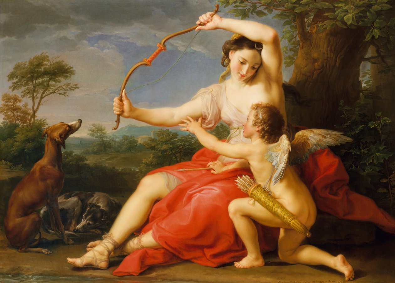 Diana en Cupido, 1761 door Pompeo Batoni