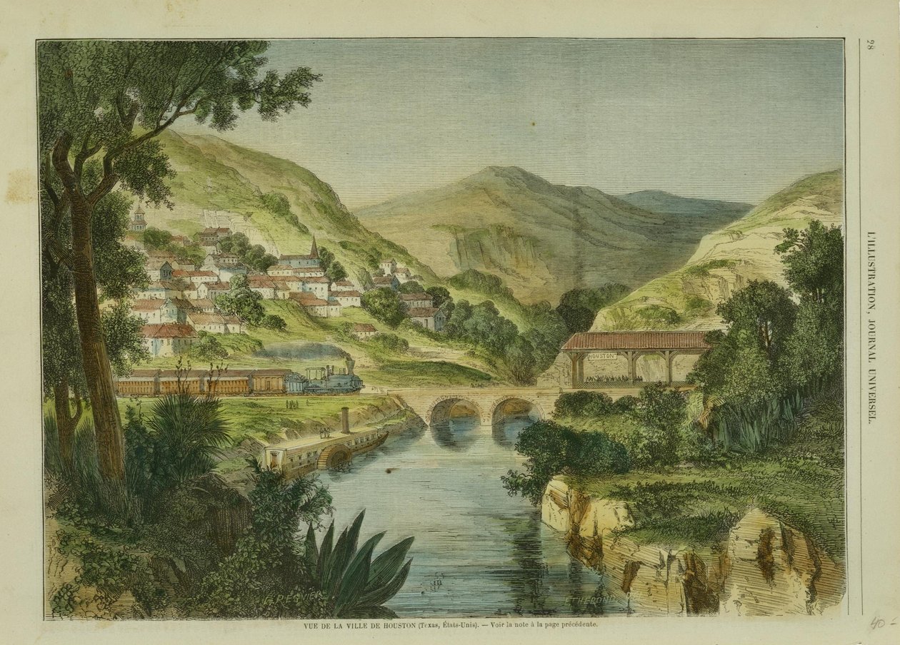 Vue de la Ville de Houston door Possibly by E. Therond