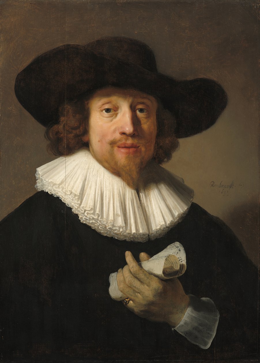 Portret van een man door Possibly Rembrandt