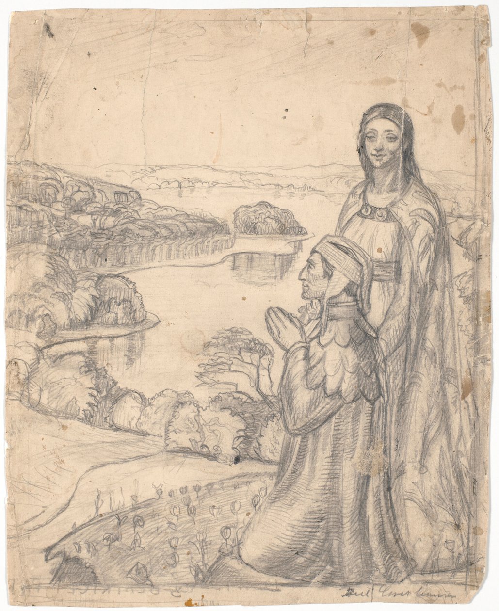 Dante en Beatrice in het paradijs door Poul S. Christiansen