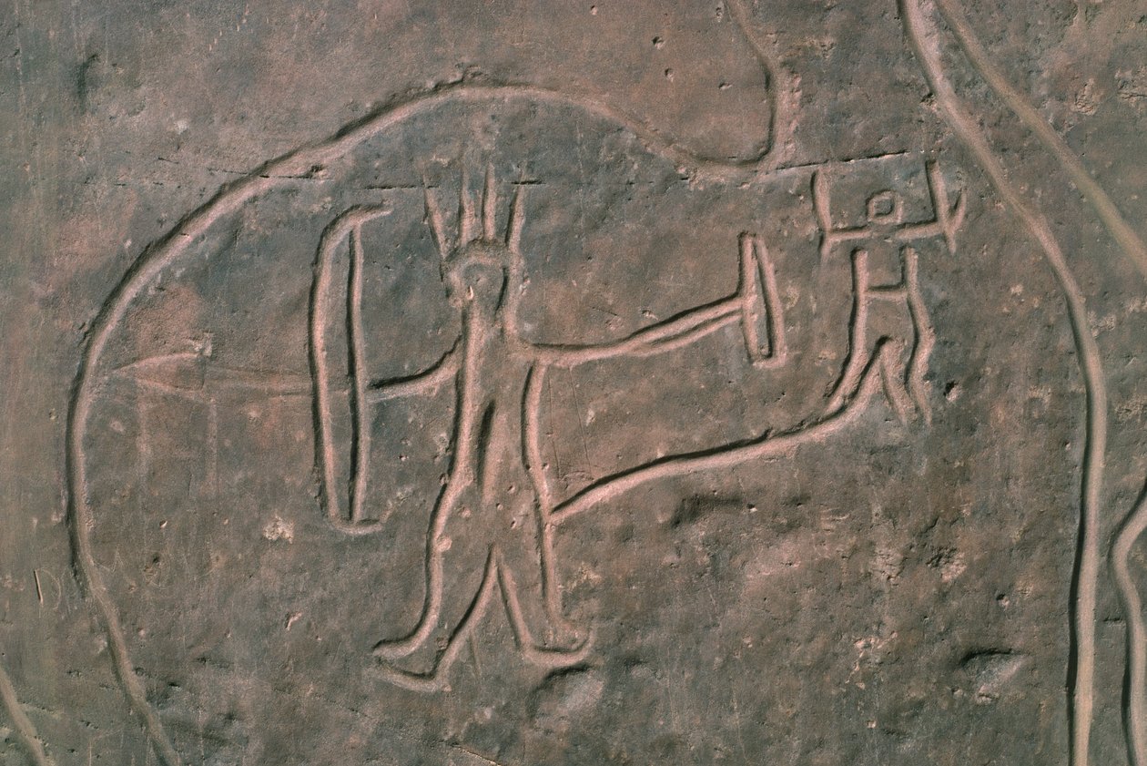 Menselijke figuur (rots schildering) door Prehistoric