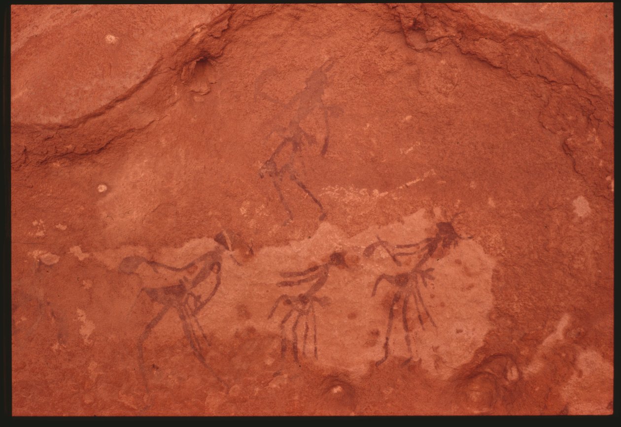 Menselijke figuren (rots schildering) door Prehistoric