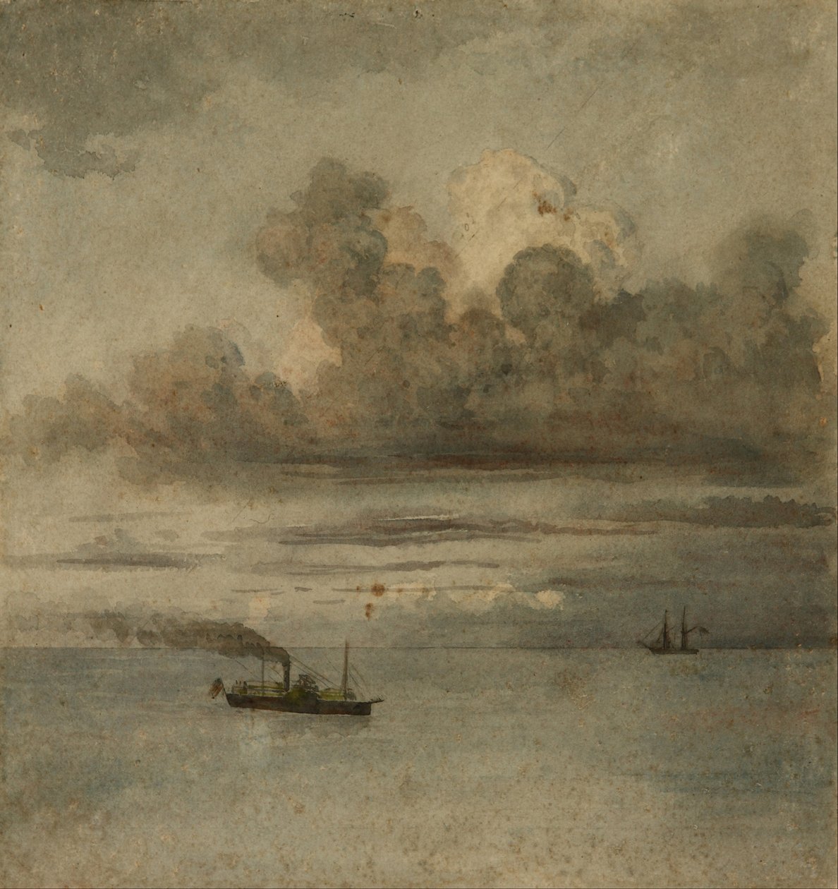 Landschap met boten door Prilidiano Pueyrredon