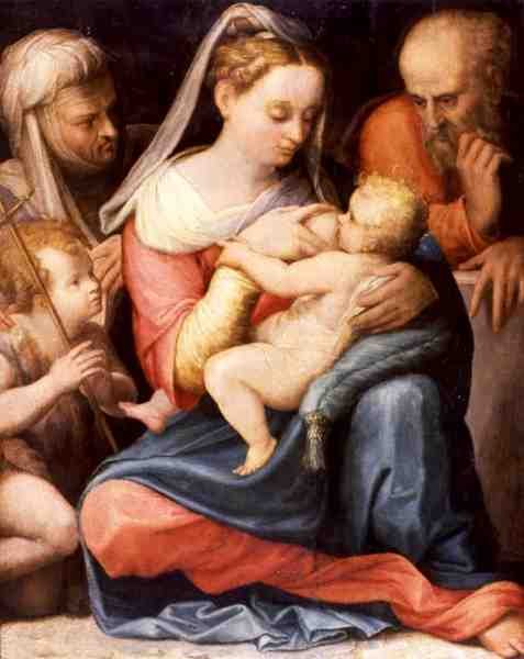 De Heilige Familie door Prospero Fontana