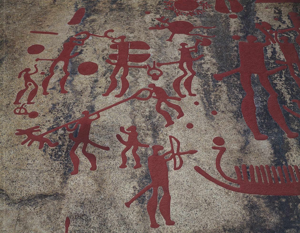 Jachtscènes (rotsschildering) door Protohistoric