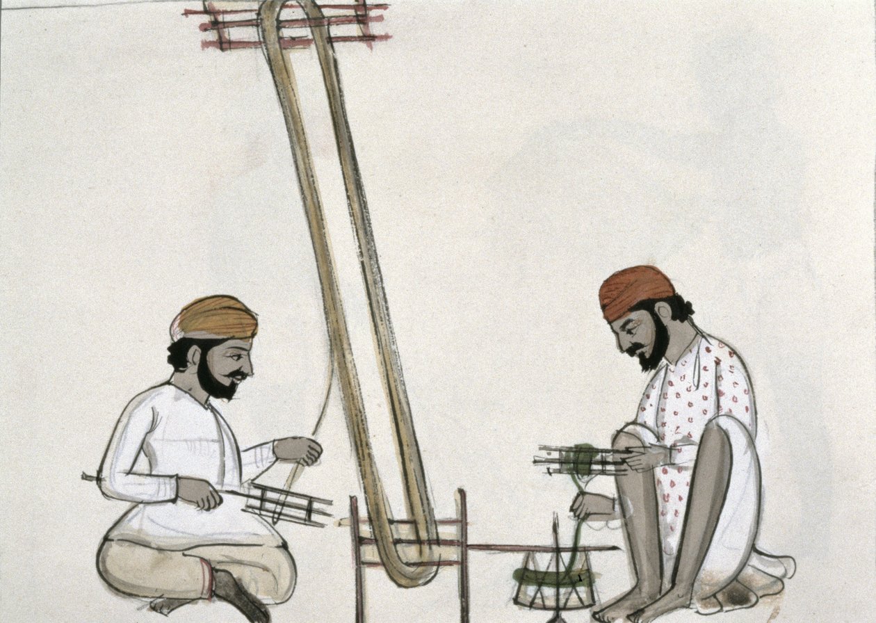 Zijderollers, ca. 1890 door Punjabi School