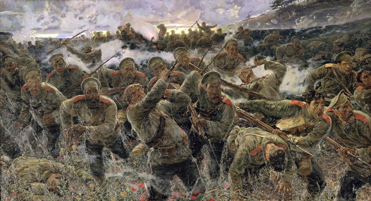 Het bajonetgevecht, 1904 door Pyotr Pavlovich Karyagin