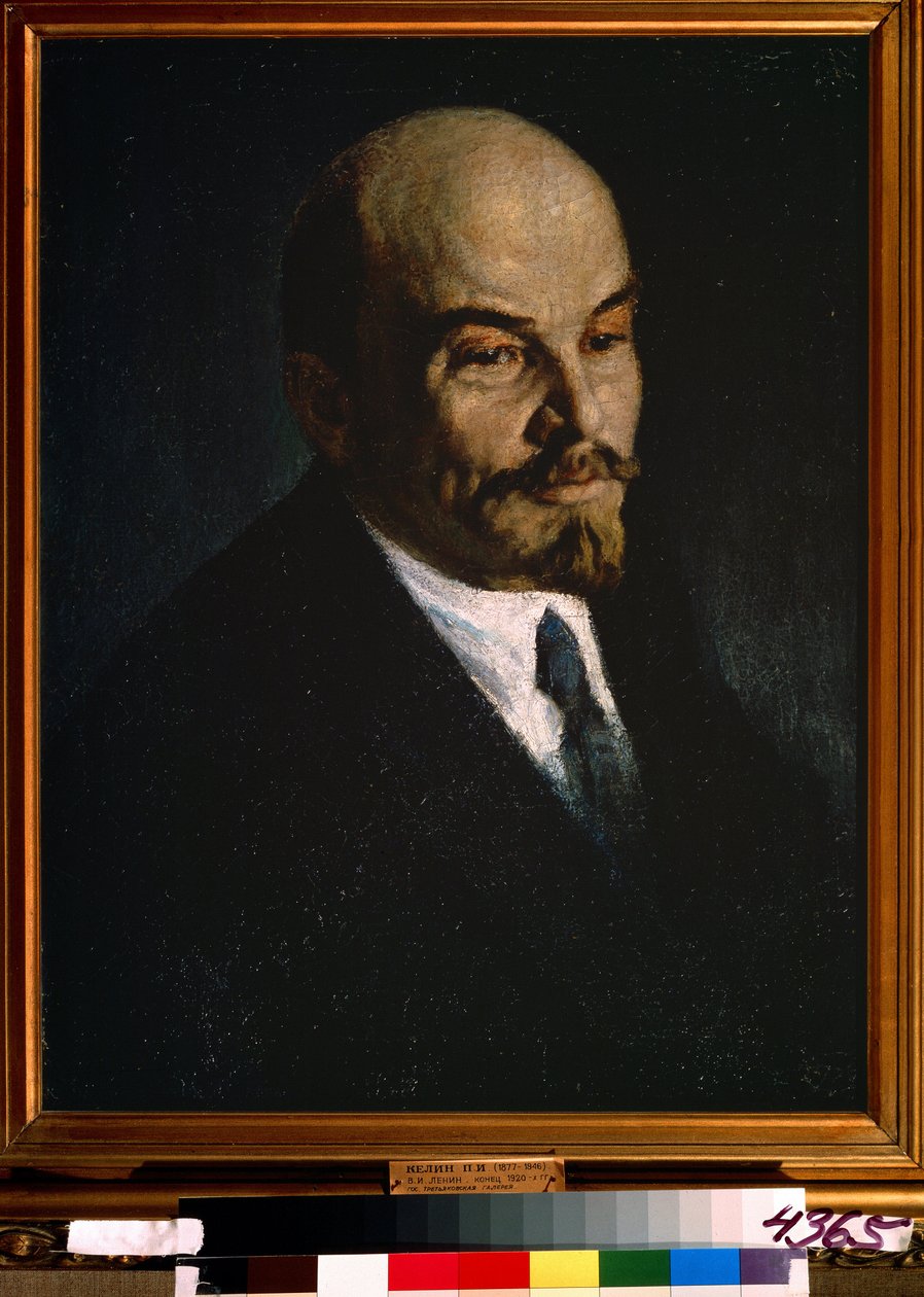 Portret van Vladimir Lenin door Pyotr Ivanovich Kelin