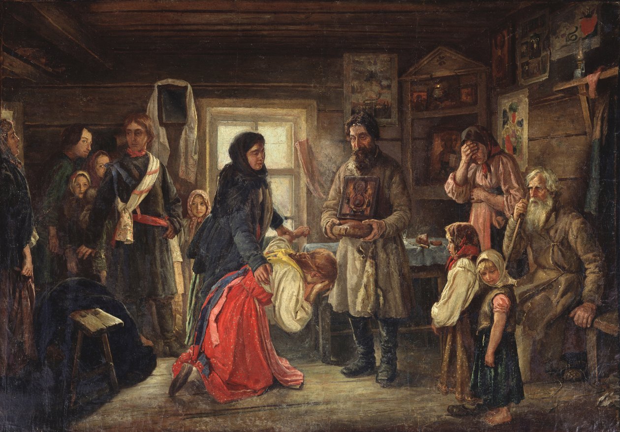 Voor het huwelijk, 1900s door Pyotr Ivanovich Tselebrovski