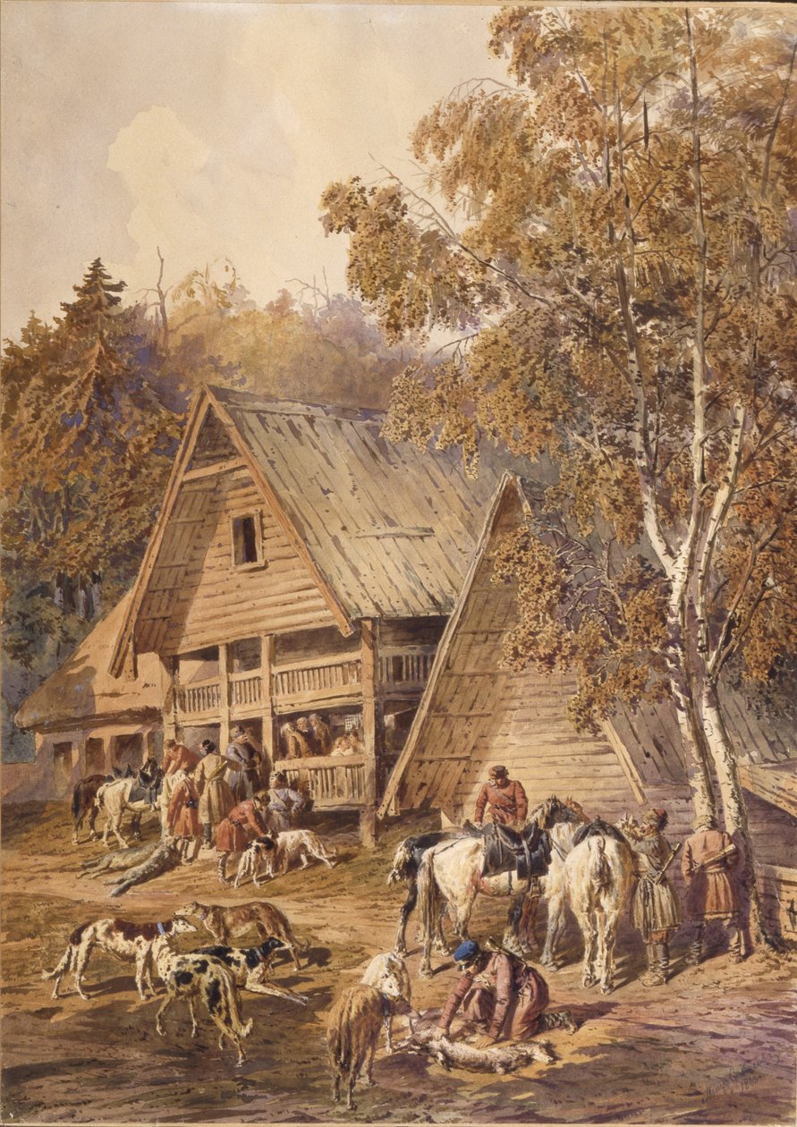 De Jagers, 1863 door Pyotr Petrovich Sokolov