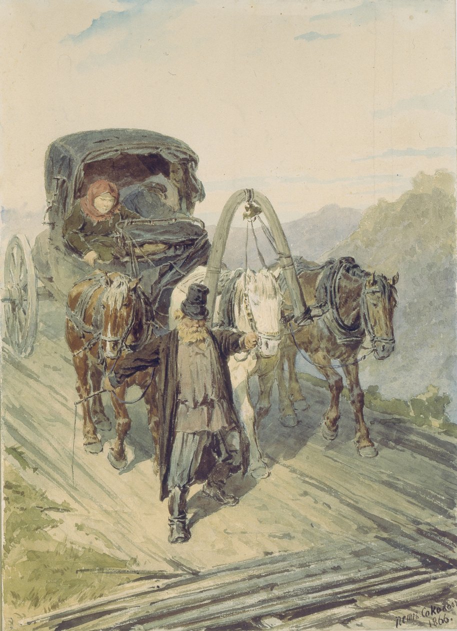 Troika, 1866 door Pyotr Petrovich Sokolov