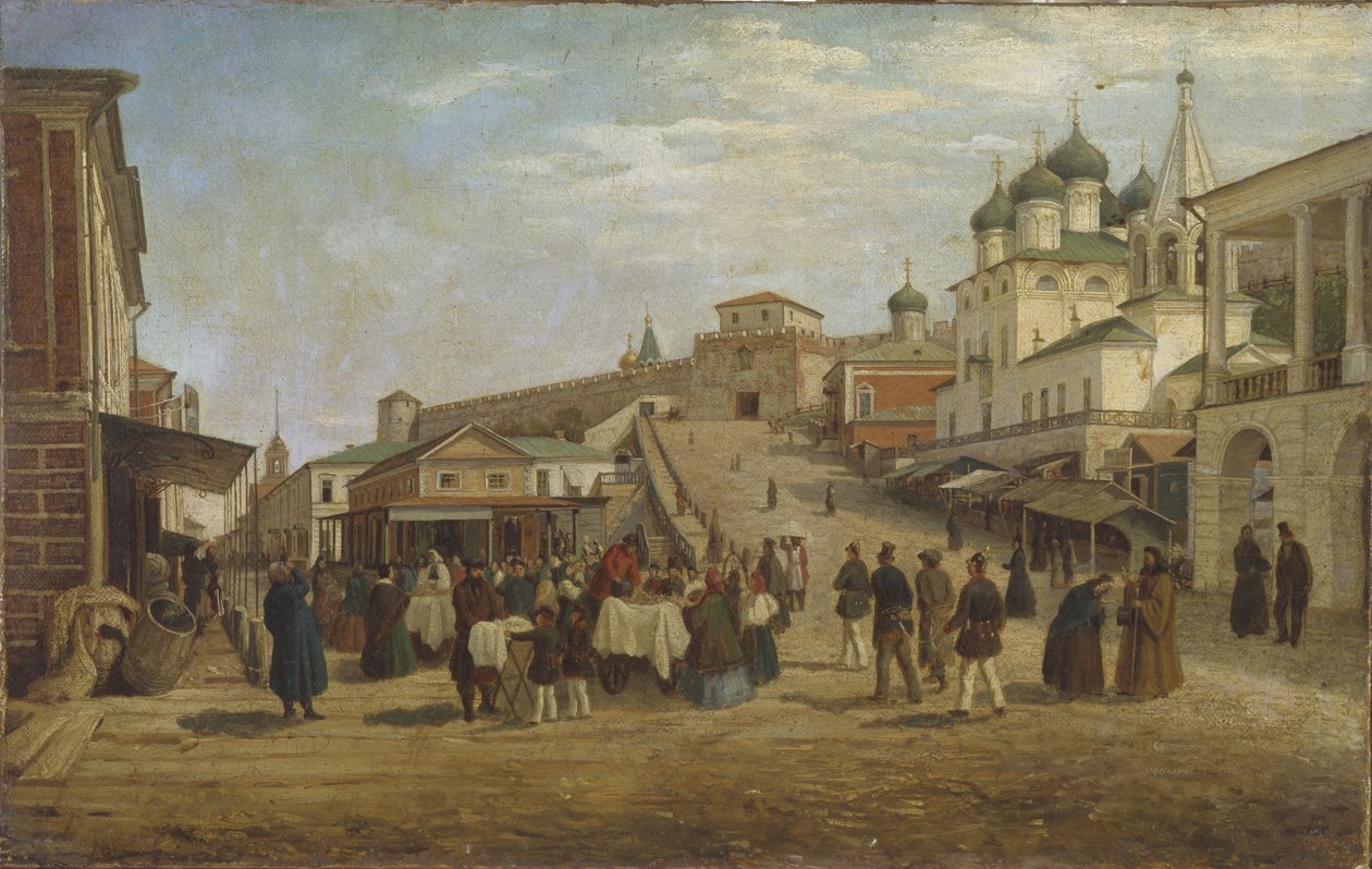 Uitzicht op Nizjni Novgorod, 1867 door Pjotr ​​​​Petrowitsch Wereschtschagin