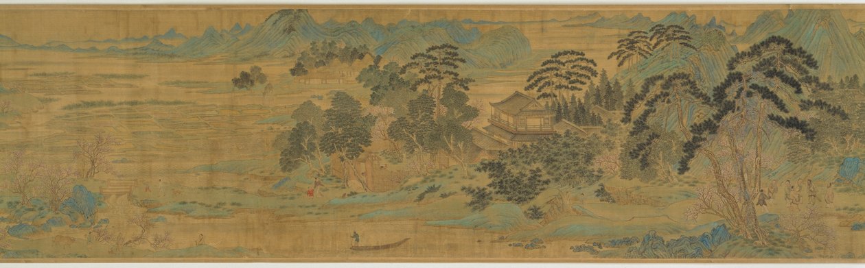 De Perzikbloesem Bron 桃花源圖 door Qiu Ying